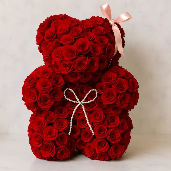 150 Red Rose Teddy for a Romantic Surprise atfleurs