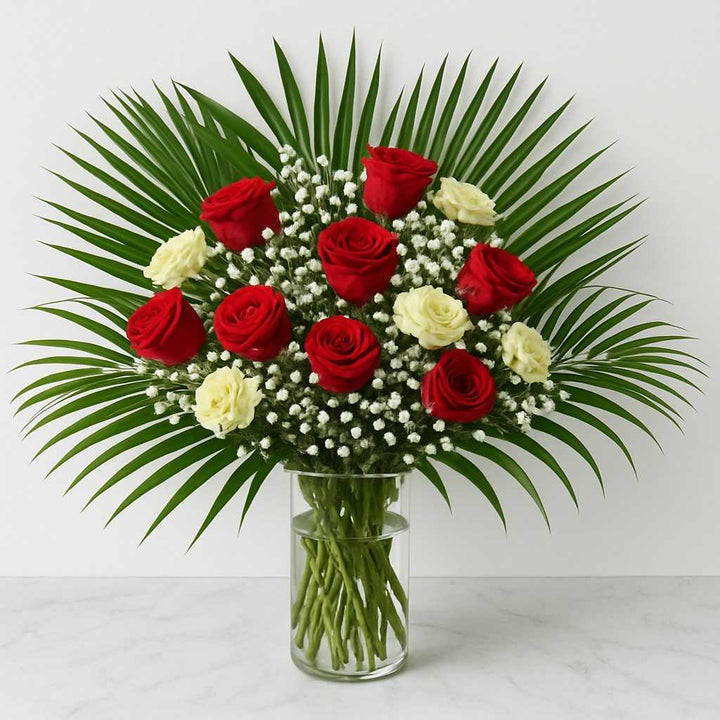 Red and Cream Rose Flower Subscription