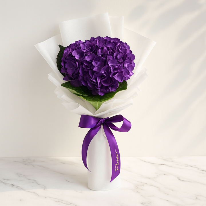 Purple Hydrangea Hand Bouquet