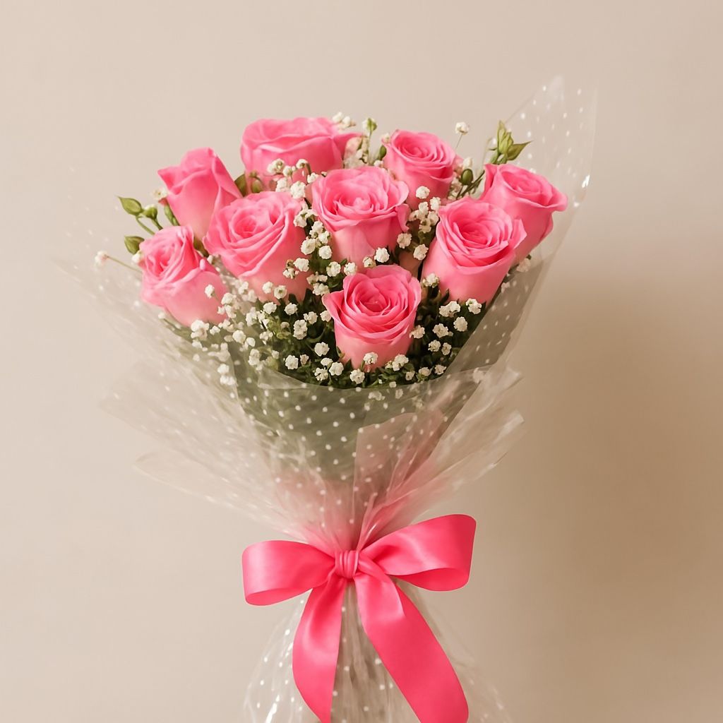 Pink Roses Hand Bouquet