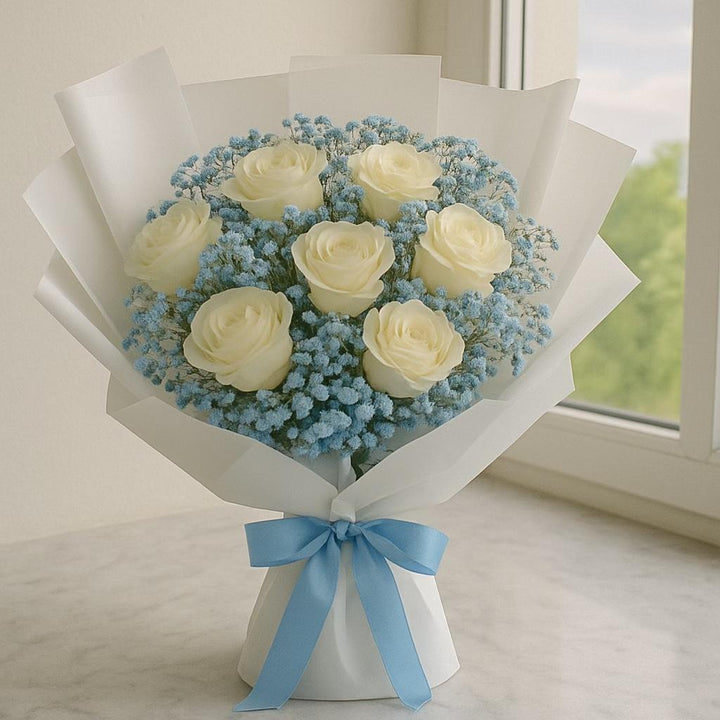 Rose and Gypso Hand Bouquet for Gifting